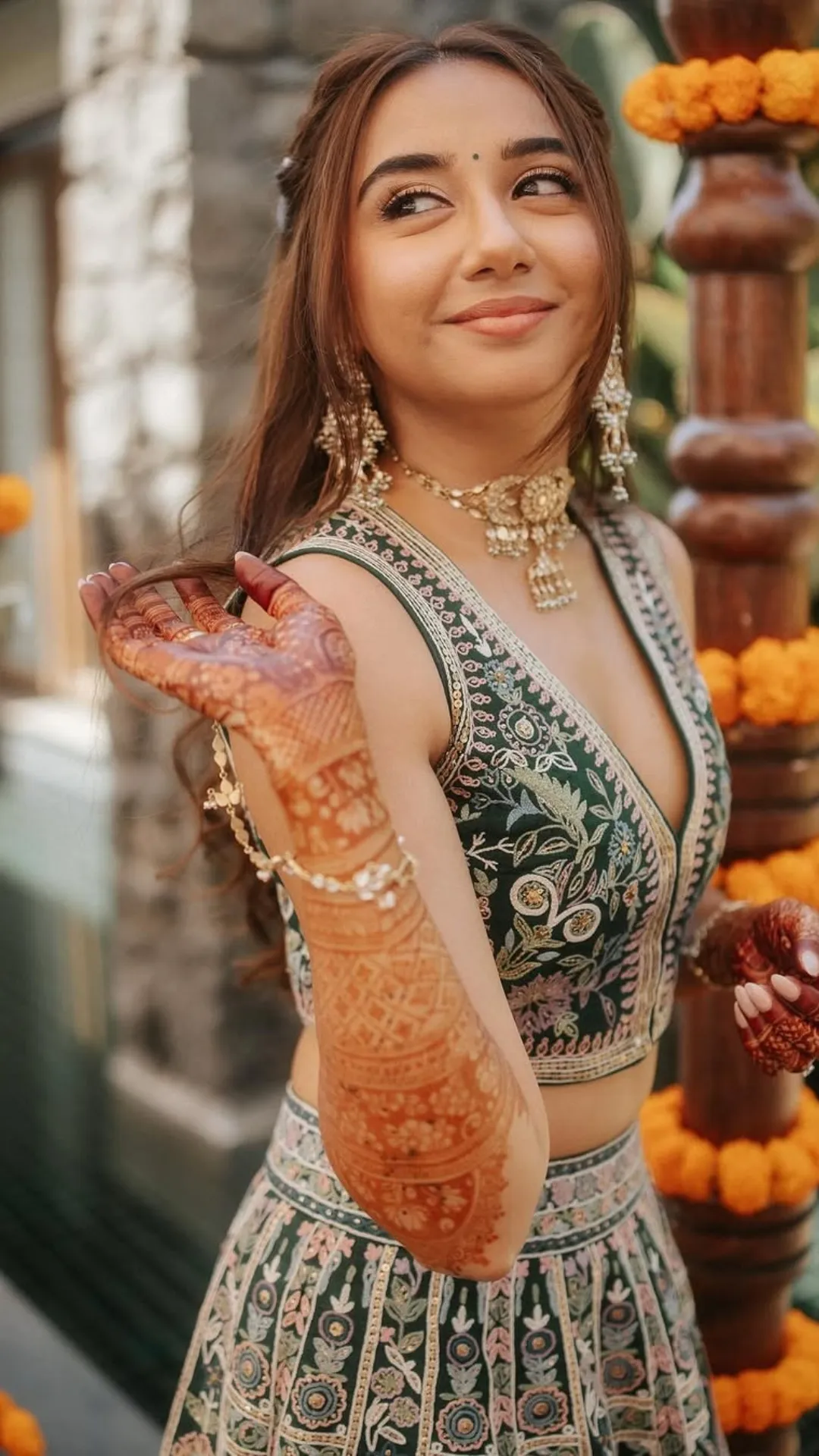 Prajakta Koli&#039;s wedding: YouTuber shares mehendi-sangeet photos with Vrishank Khanal