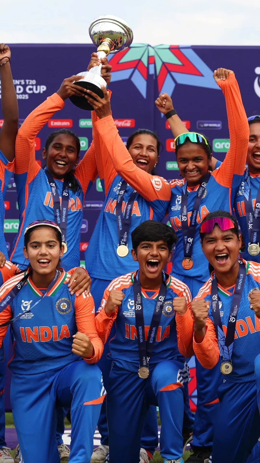 Most ICC trophies won by a team as India extend their lead at 2nd place with U19 Women's T20 World Cup defence, Australia still at the top