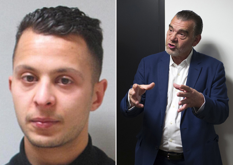 Paris attack suspect Salah Abdeslam (left) and his lawyer Frank Berton