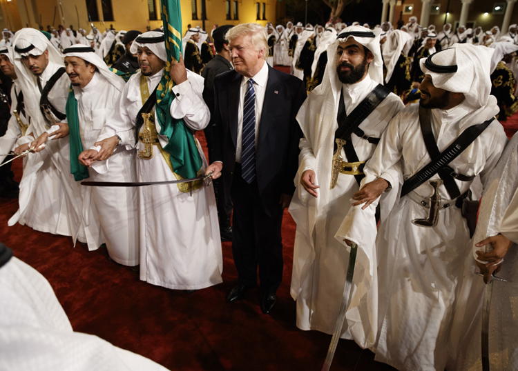 Trump participates in traditional sword dance at Saudi Palace