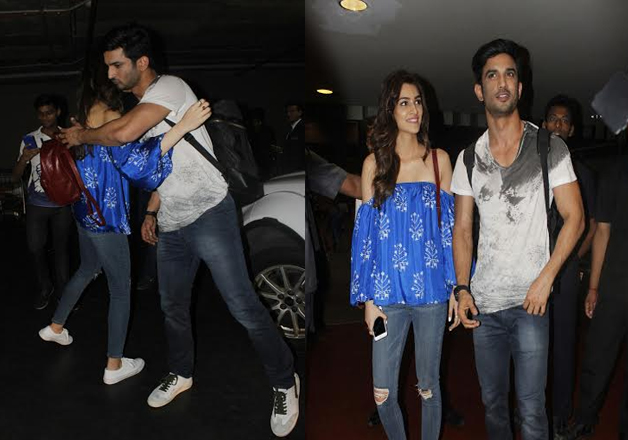 Sushant Singh Rajput and Kriti Sanon spotted getting cosy at airport ...