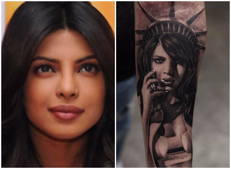 Priyanka Chopra as Statue of Liberty: This fan gets a tattoo of PeeCee's  face, see pic | Bollywood News – India TV
