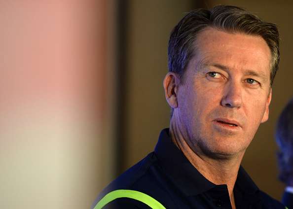 Glenn McGrath looks on during a press conference in Chennai