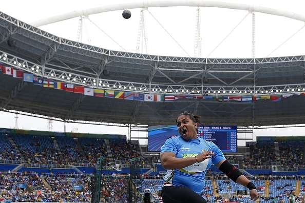 Manpreet Kaur of India competes in the Women's Shot Put event Manpreet Kaur of India competes in the Women's Shot Put event