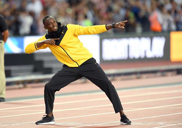 RED/Black Puma x Usain Bolt track pants / joggers •... - Depop