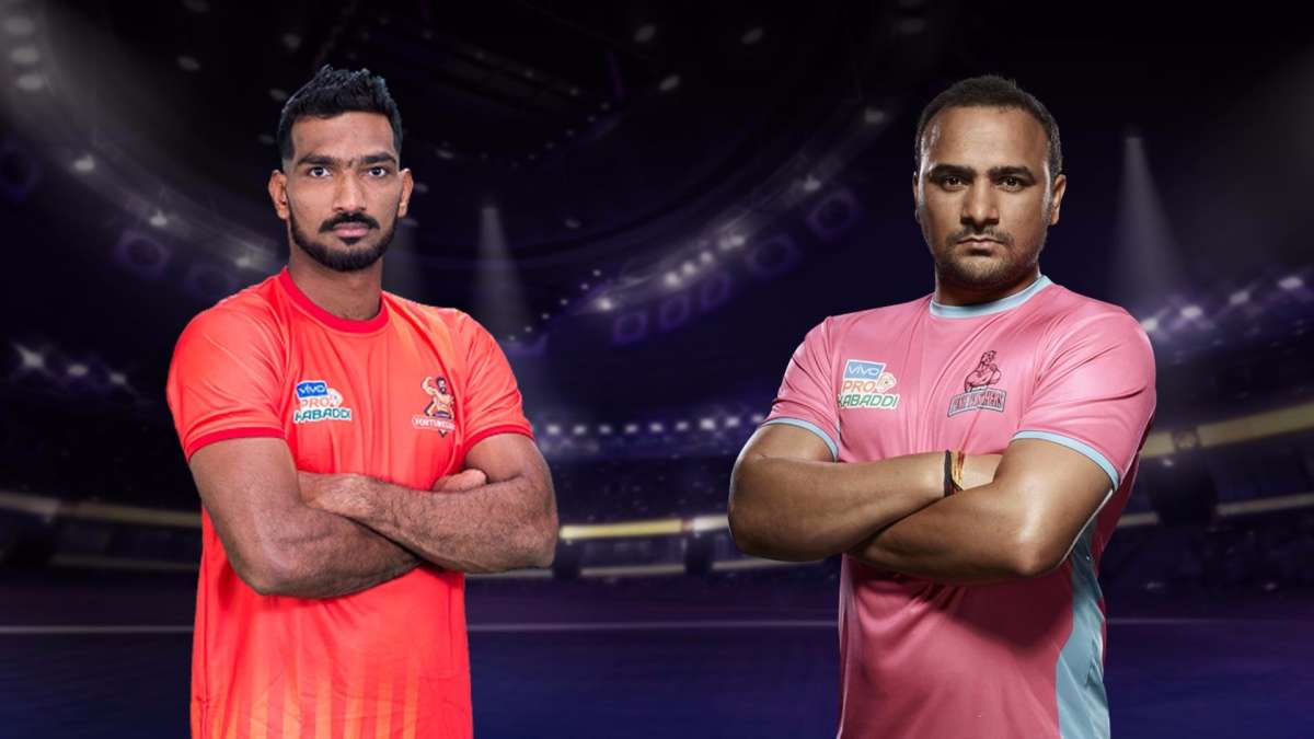 Pro Kabaddi Live Score: Gujarat Fortune Giants vs. Jaipur Pink Panthers, Panthers lead by one point at half time, Live Commentary and Match Updates