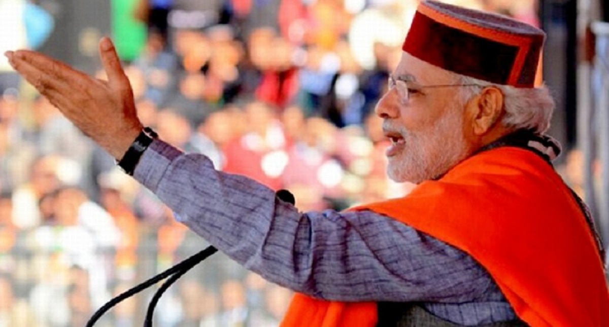 Representative image of PM Modi at a rally in Himachal Pradesh