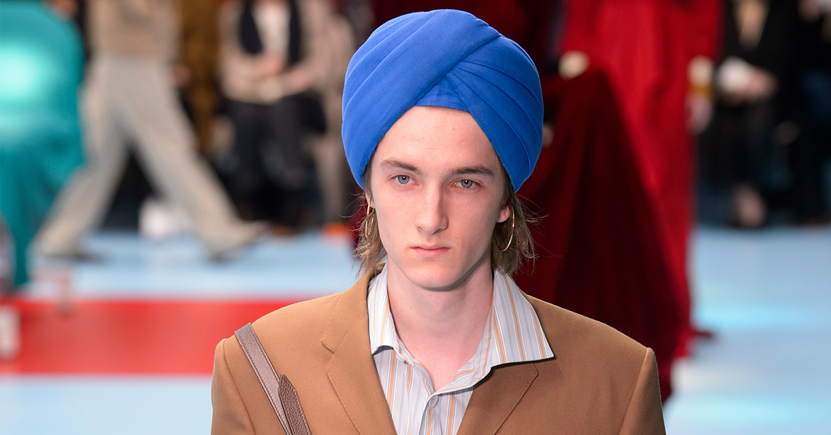 Gucci Models Wearing Turbans Fall 2018