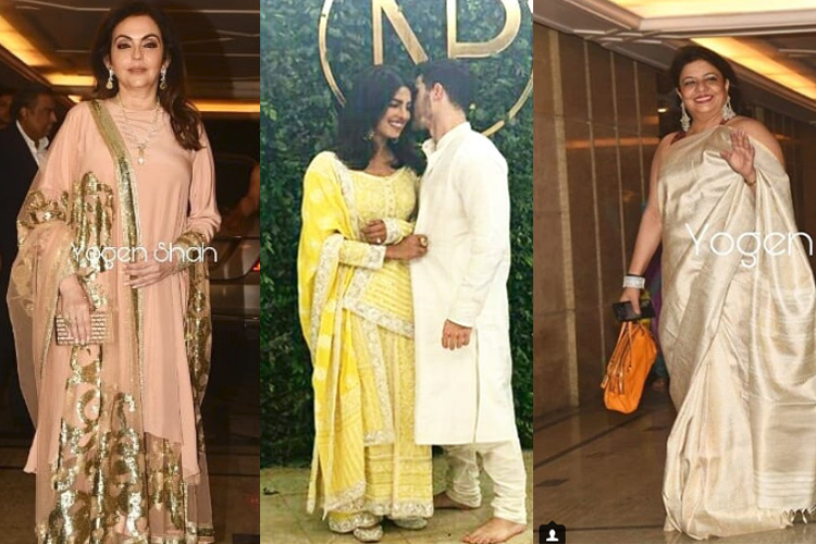 Nita Ambani, Priyanka Chopra, Nick Jonas and Madhu Chopra