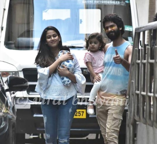 Mira Rajput and Shahid Kapoor with son