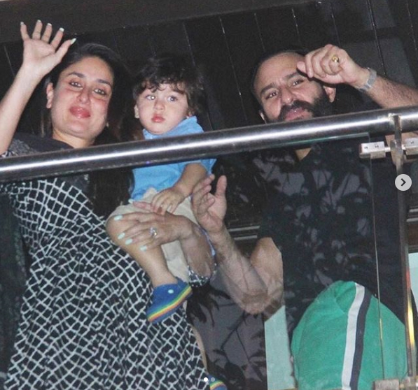 Taimur with Kareena Kapoor Khan and Saif Ali Khan