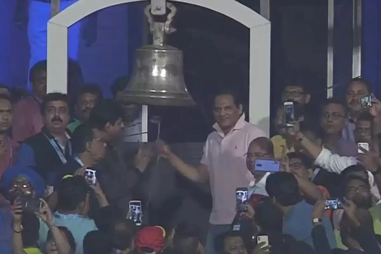 Azhar rang the bell to start the proceedings for India vs West Indies 1st T20I at Eden Gardens.