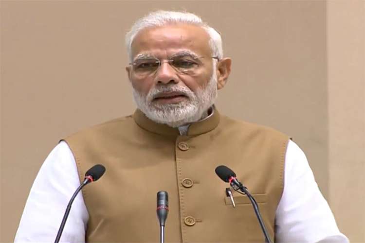 Modi said in four years his government has achieved what many did not believe and what no other nation has done. (Photo/@BJP4India)