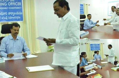 Telangana CM files nomination for Gajwel assembly seat