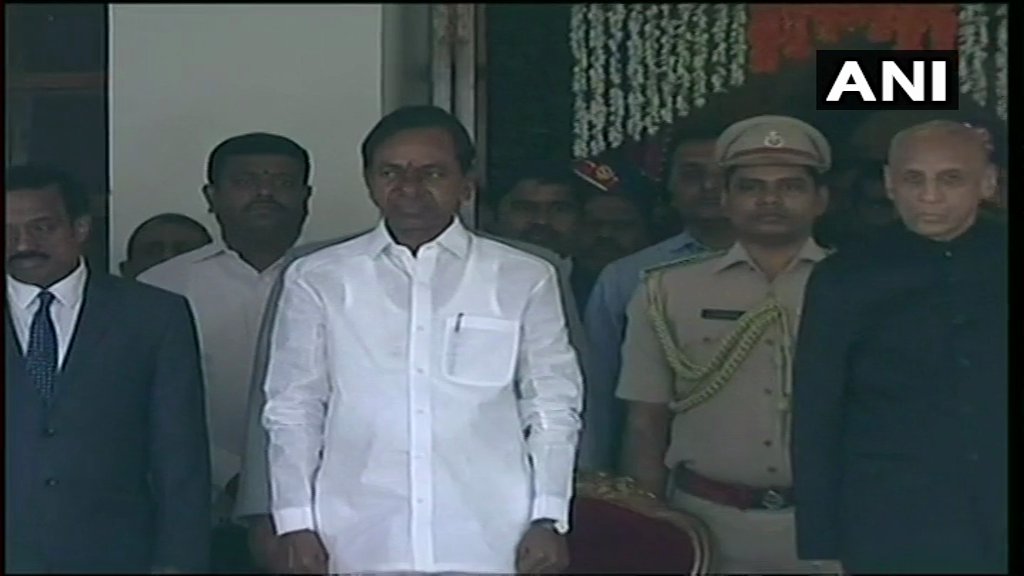 After massive assembly election win, KCR takes oath as Telangana CM for second consecutive term