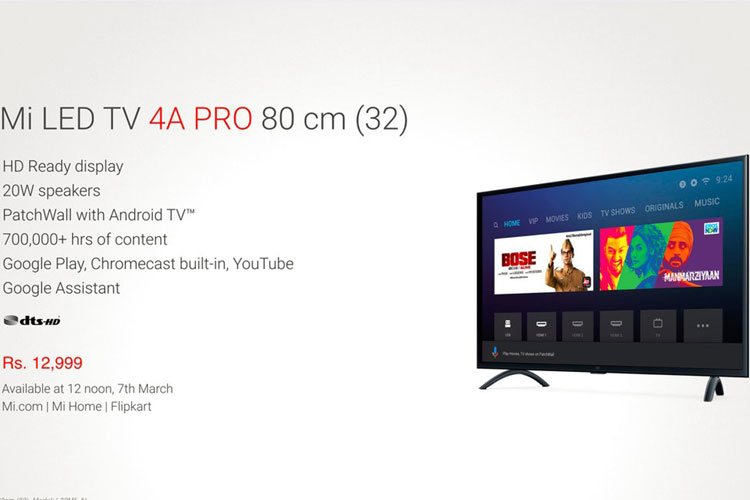 Xiaomi Mi LED TV 4A PRO 32 Smart TV launched in India: Price
