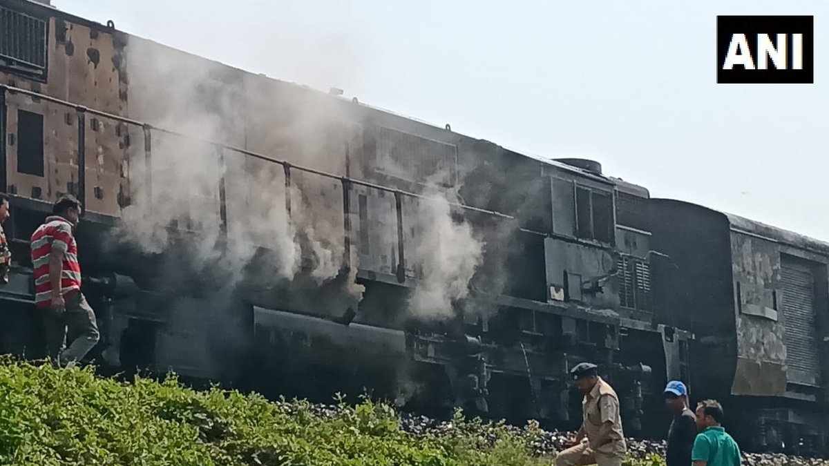 Fire broke out in the the engine of the Chandigarh-Dibrugarh Express.