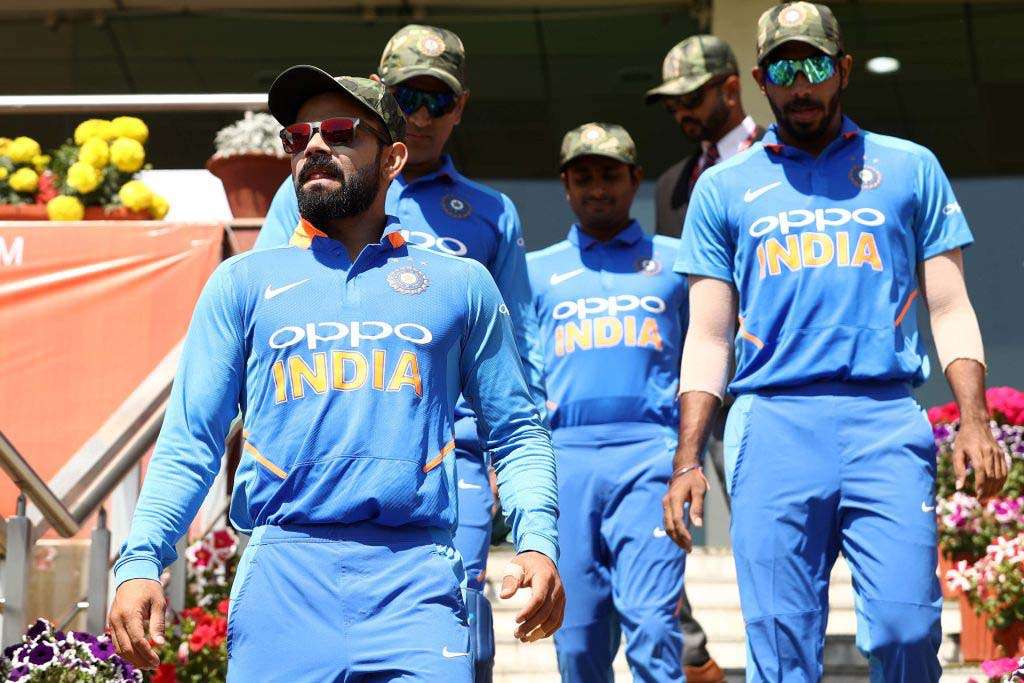 The Indian cricketers donned the military cap as a tribute to the armed forces