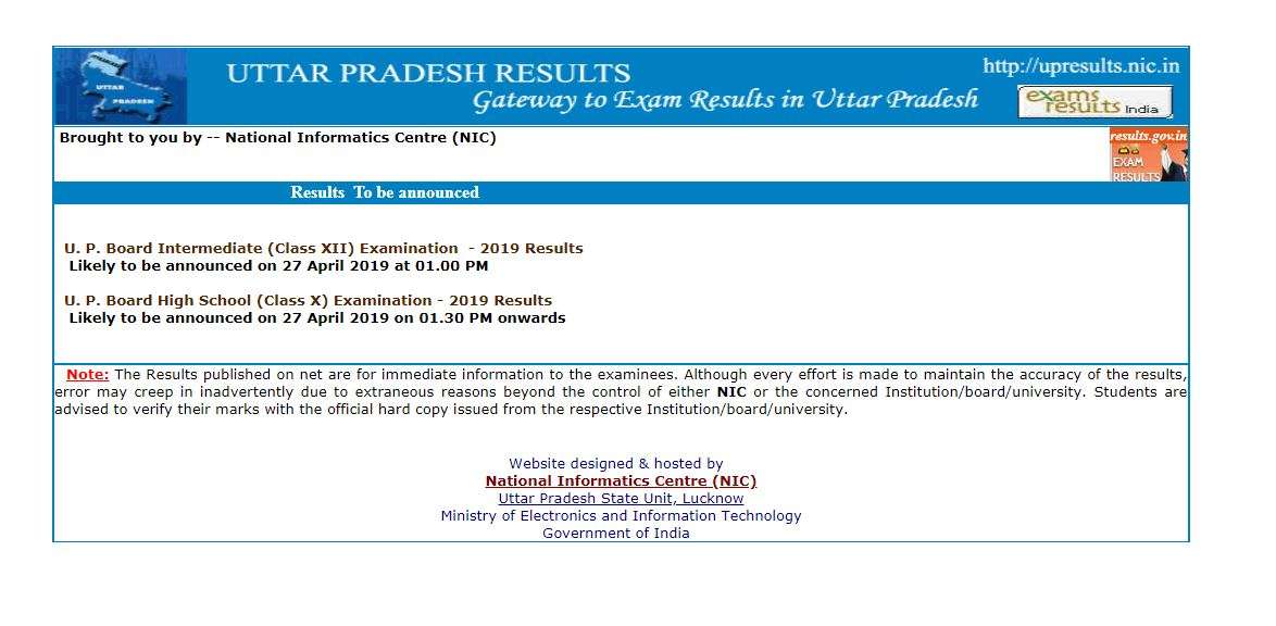 Up Board Results 2019 Uttar Pradesh Board Declares Class 10 12