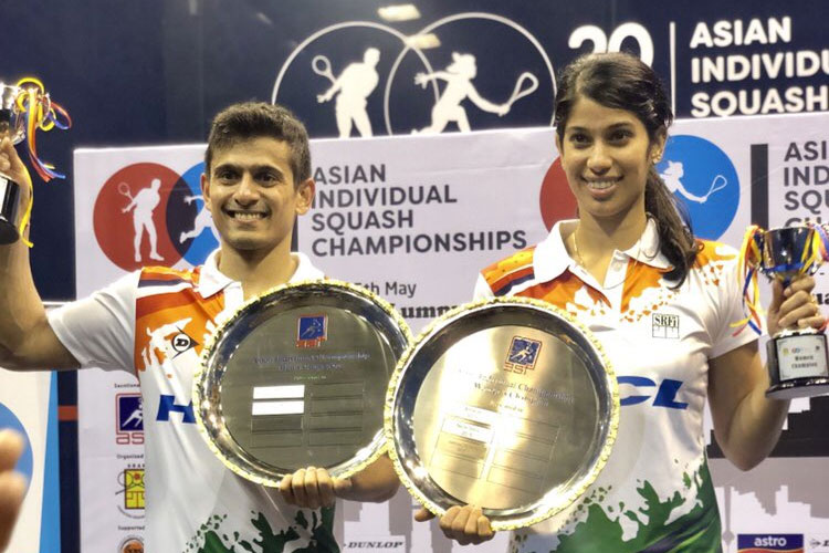 Saurav Ghosal and Joshna Chinappa win Asian Squash Championship titles