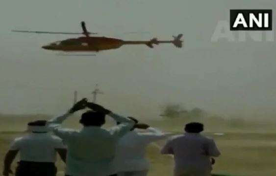 Alwar MP has close shave as chopper loses balance | Video