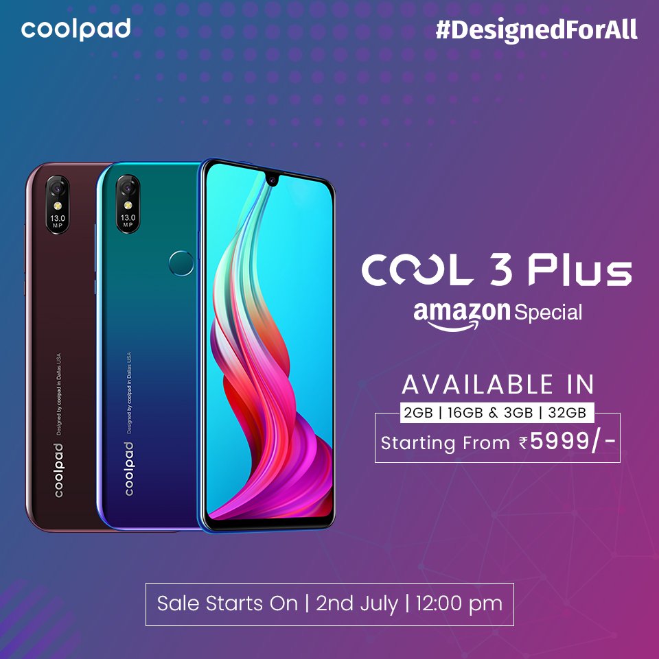 Coolpad Cool 3 Plus starting @ 5,999 only