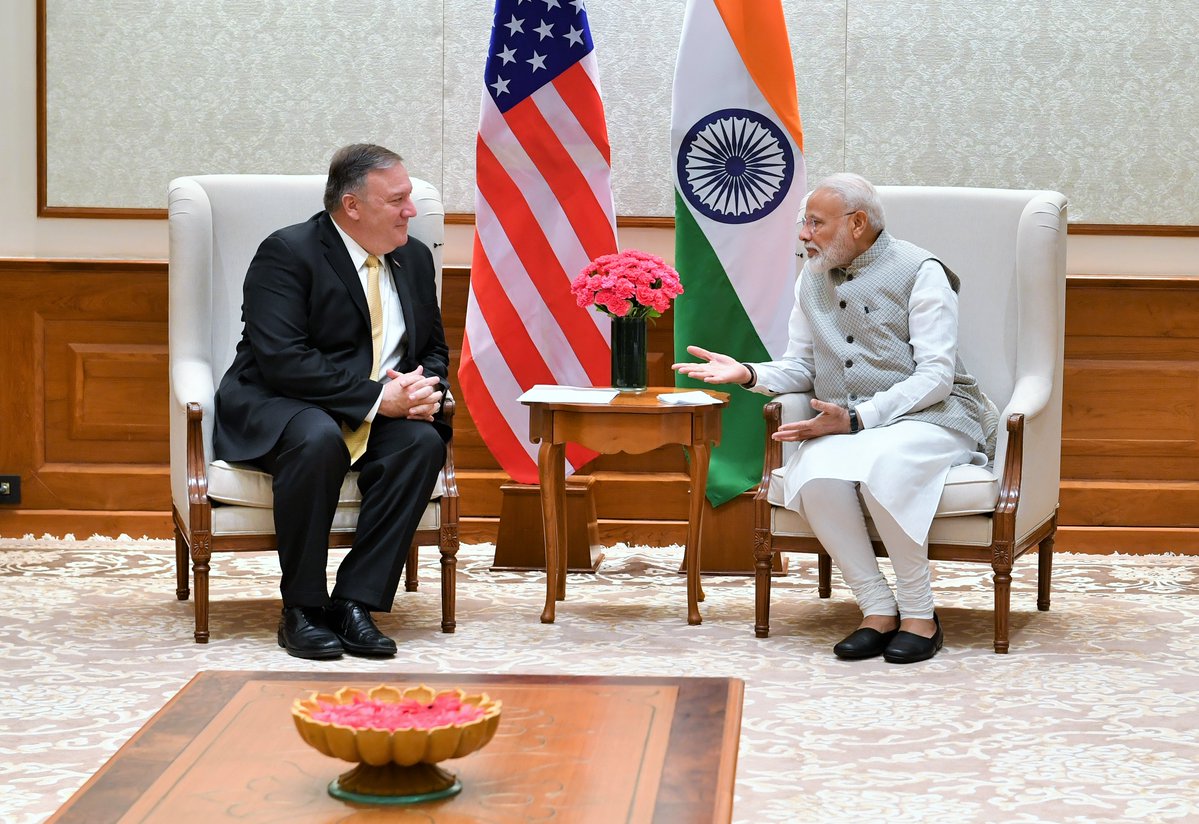 US Secretary of State Mike Pompeo meets PM Narendra Modi