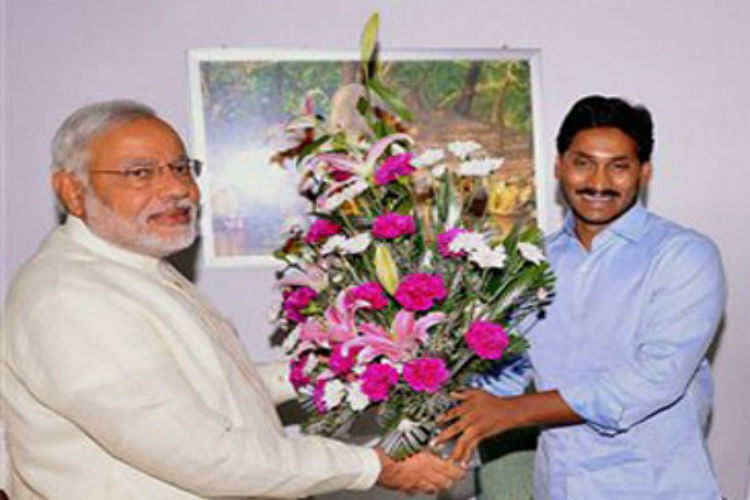 Prime Minister Narendra Modi and Andhra Pradesh chief minister YS Jagan Mohan Reddy