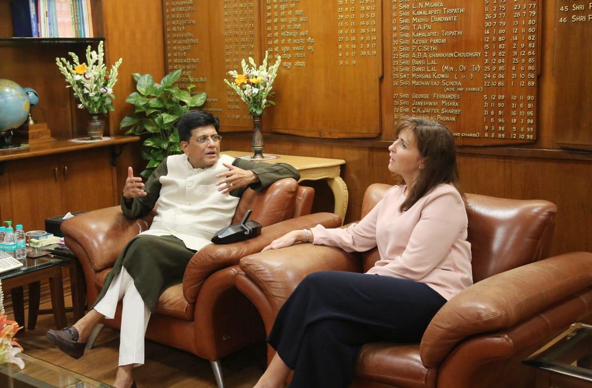 Walmart President & CEO Judith McKenna meets Piyush Goyal