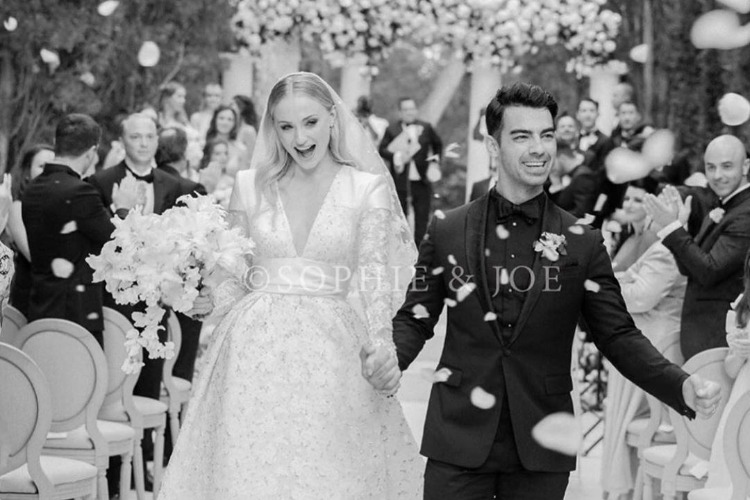 Sophie Turner Goes Bridal in White Column Gown Before Wedding