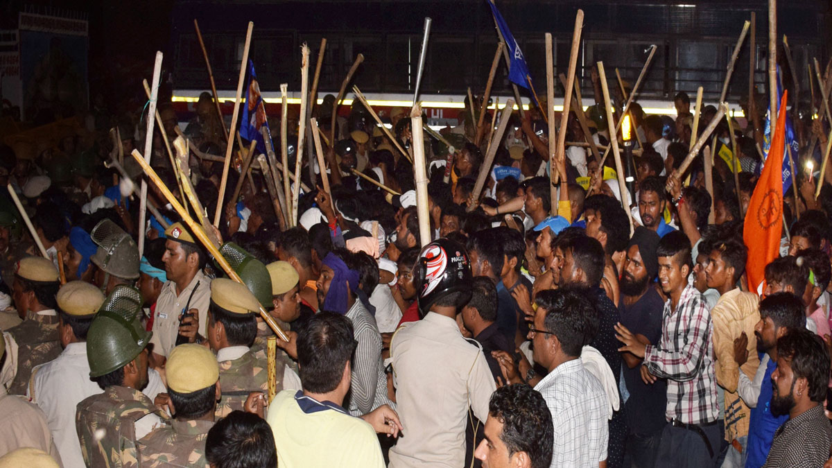 Ravidas Mandir row: Chandrashekhar arrested; police baton charge Bhim Army protestors