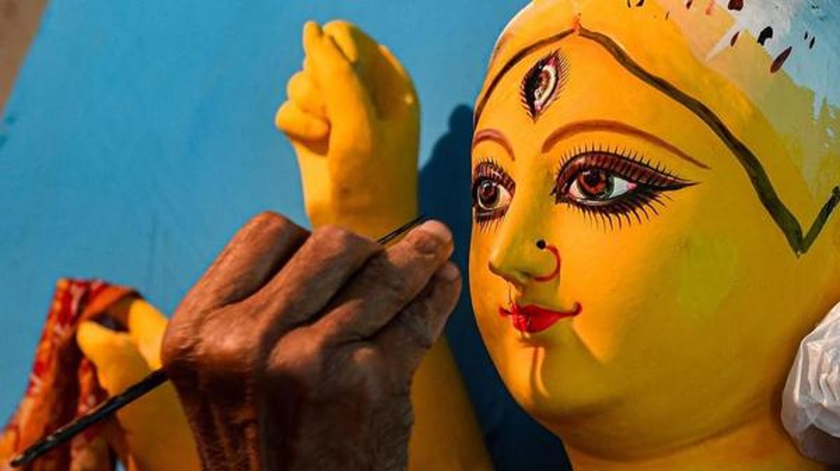Buy Dattatreya Goddess Singhwahini Maa Durga Brass Statue Murti Height 9.5  Inches Online at Low Prices in India - Amazon.in