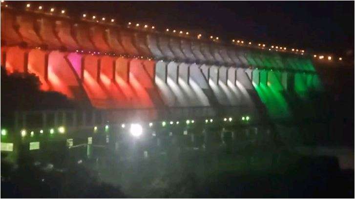 Sardar Sarovar Dam adorned in national colours on eve of PM Modi's birthday