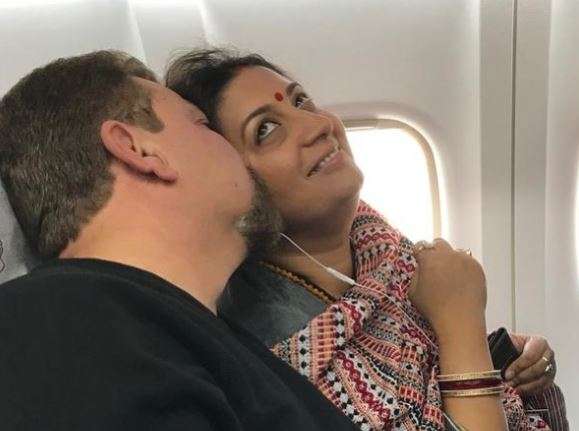 Smriti Irani's Husband Has A 'Biwi Se Pareshan' Look In This Picture ...