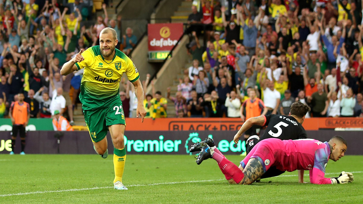 Premier League: Pukki party continues as Norwich stun Manchester City at Carrow Road