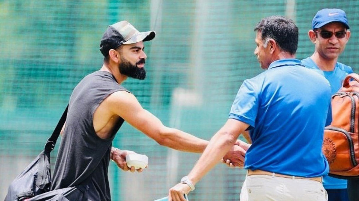 When Legends Meet: Virat Kohli Catches Up With Rahul Dravid In ...