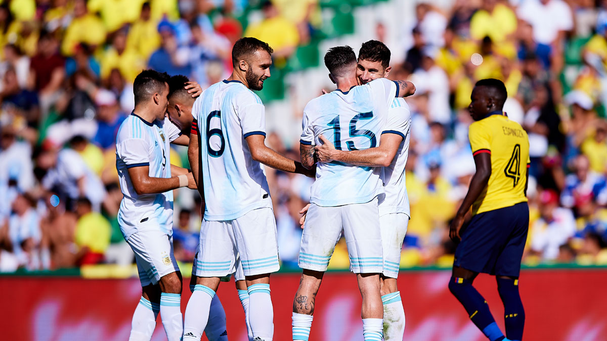 Marcos Acuña during the Match between Argentina National Team Vs