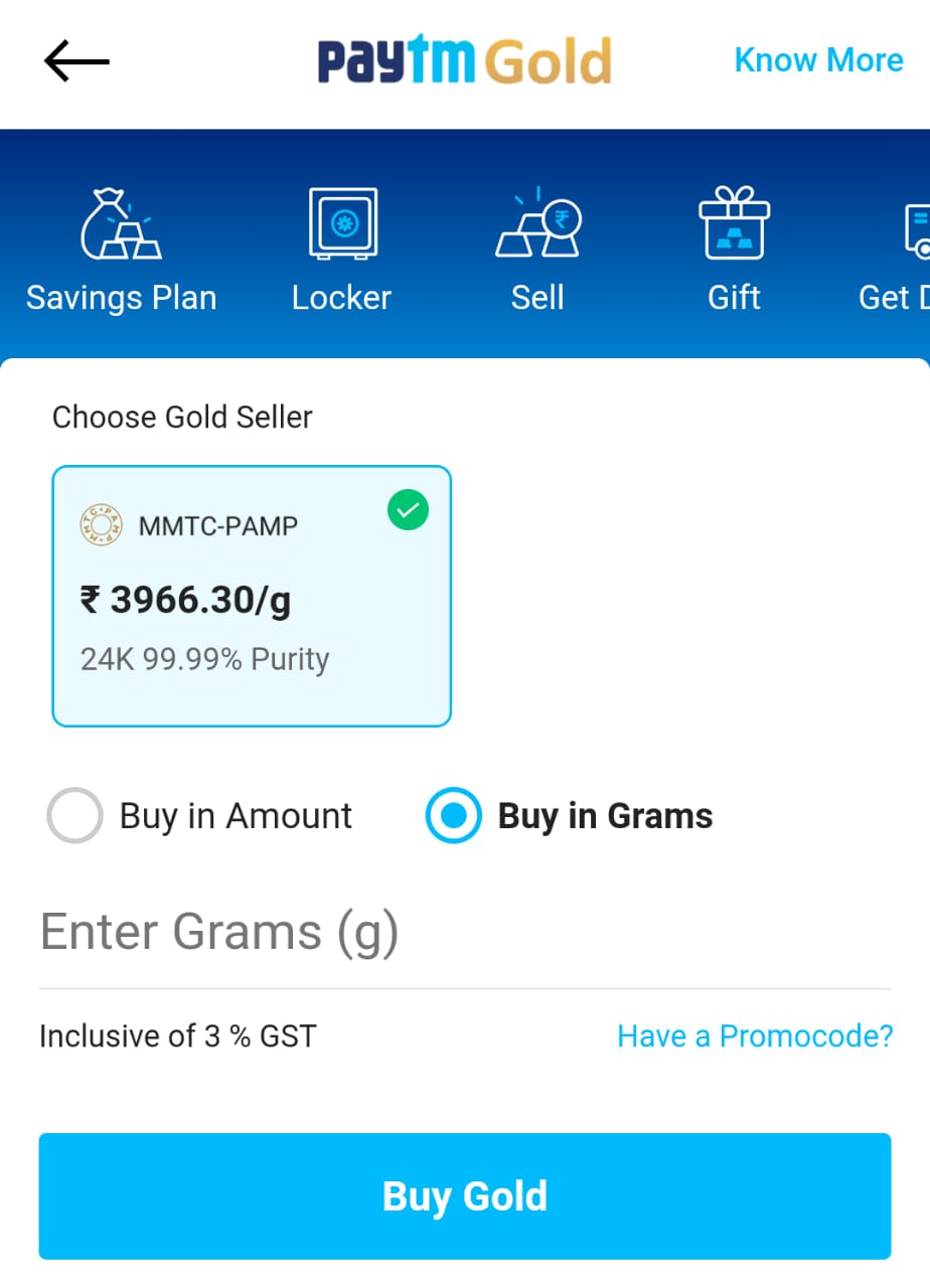 paytm buy gold promo code