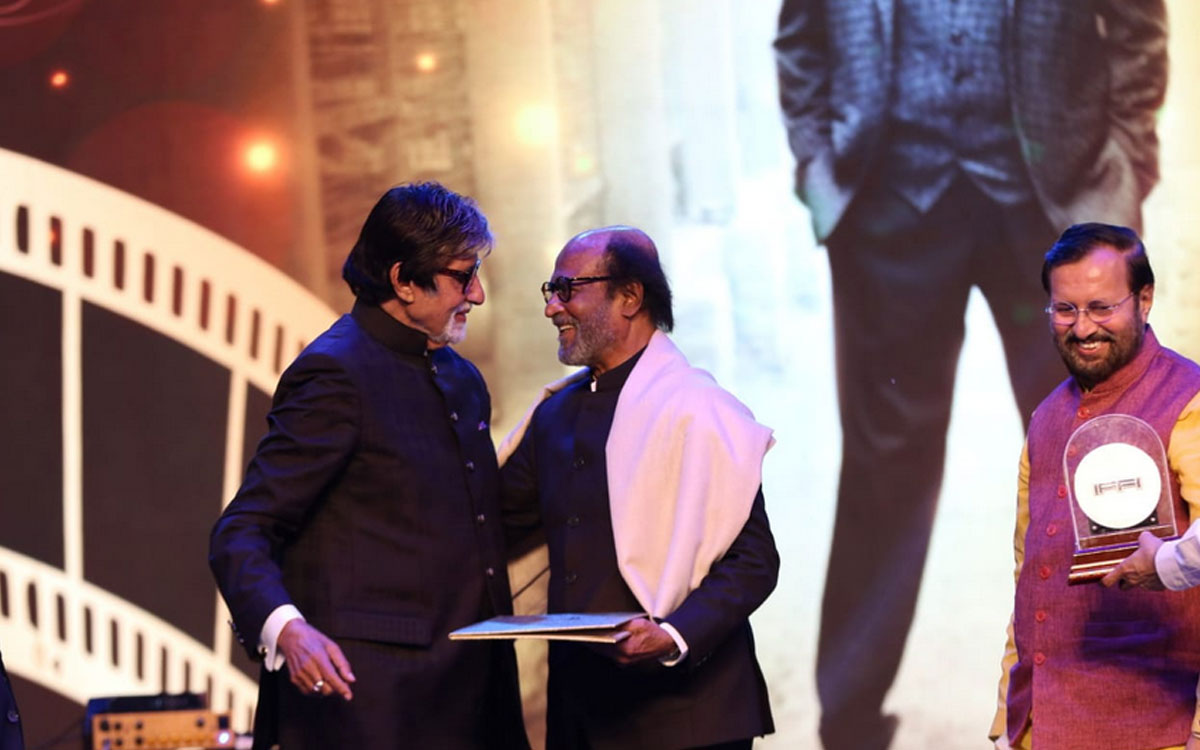 Rajinikanth thanks 'inspiration' Amitabh Bachchan at IFFI opening ceremony