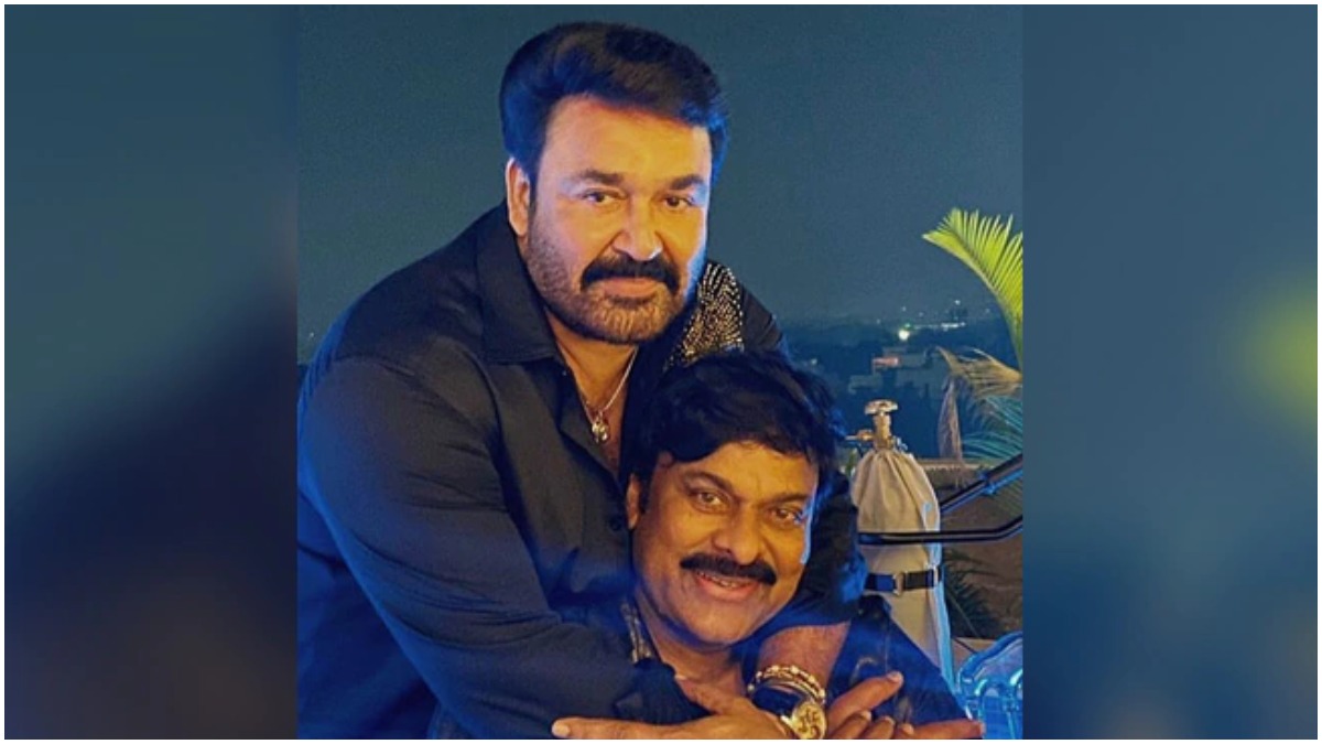 Mohanlal and Chiranjeevi bond at the 'Class of 80s' reunion party. See pic