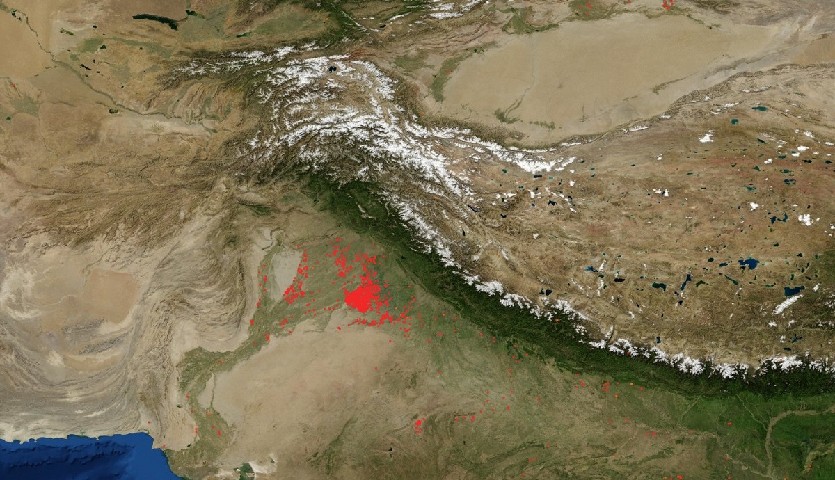 New image from NASA shows stubble burning as Delhi air quality ...