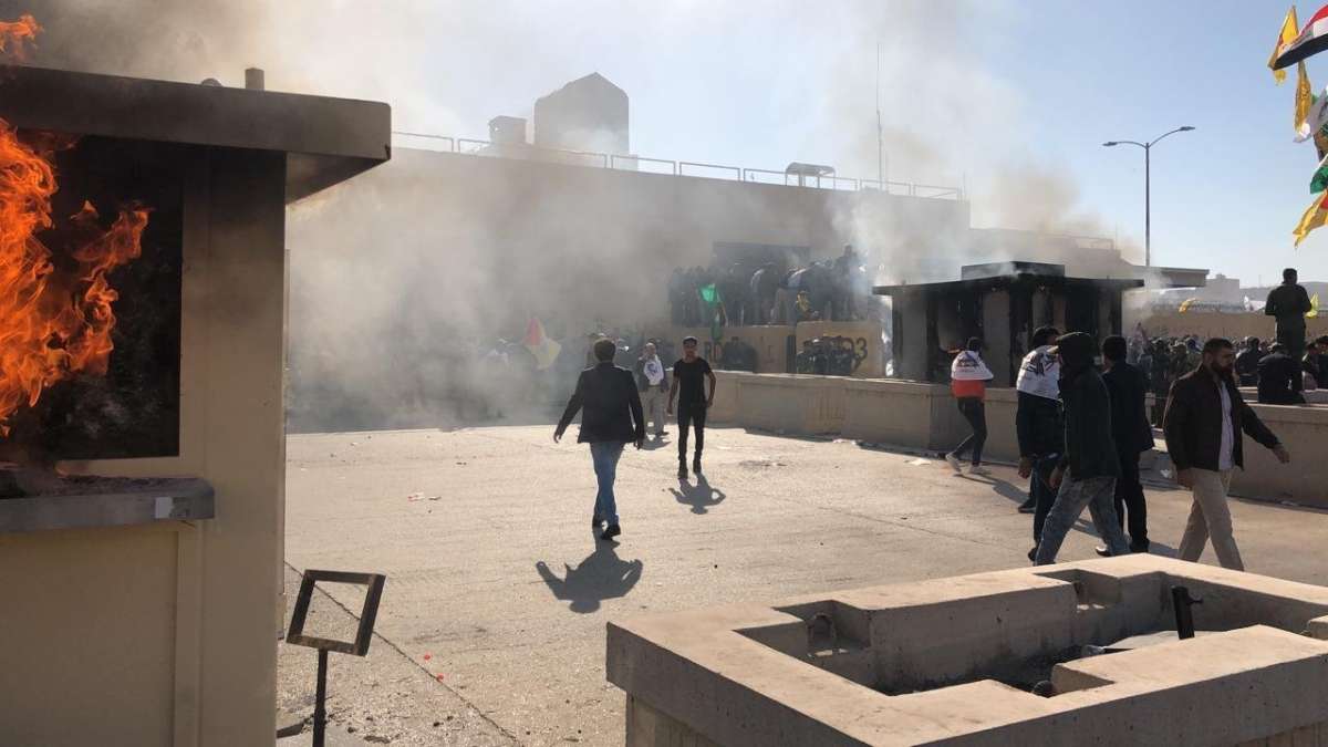 US embassy in Baghdad attacked, guards launch stun grenades at protestors