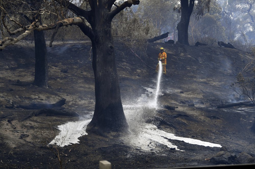 Shrouded in darkness on New Year: Raging wildfires trap 4,000 at Australian town's waterfront