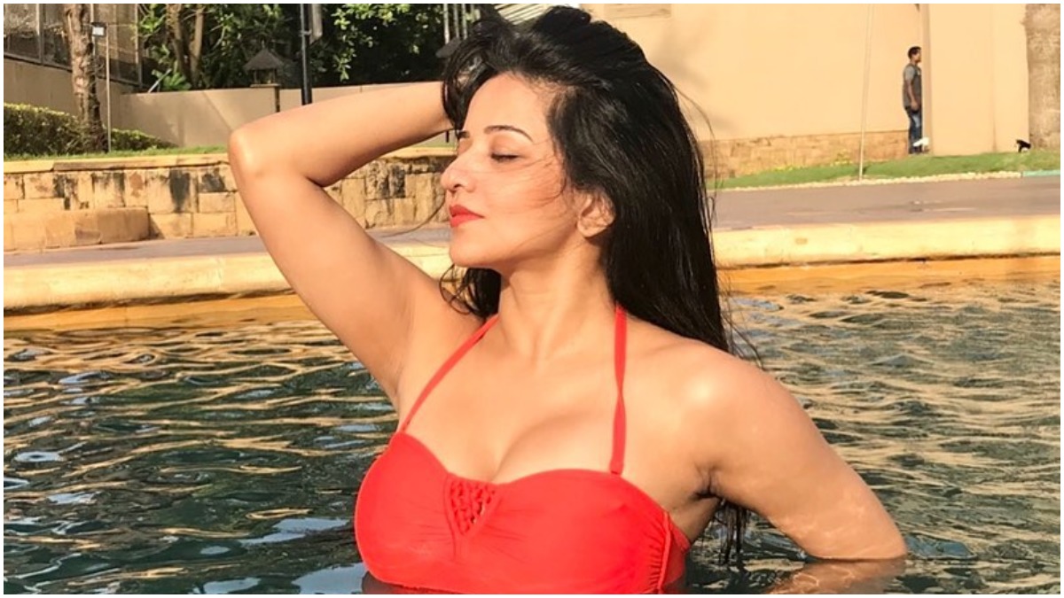 Bhojpuri Monalisa Xxx M4 Video - Bhojpuri actress Monalisa's sun-kissed picture in red swimwear sets  internet on fire | Bhojpuri News â€“ India TV