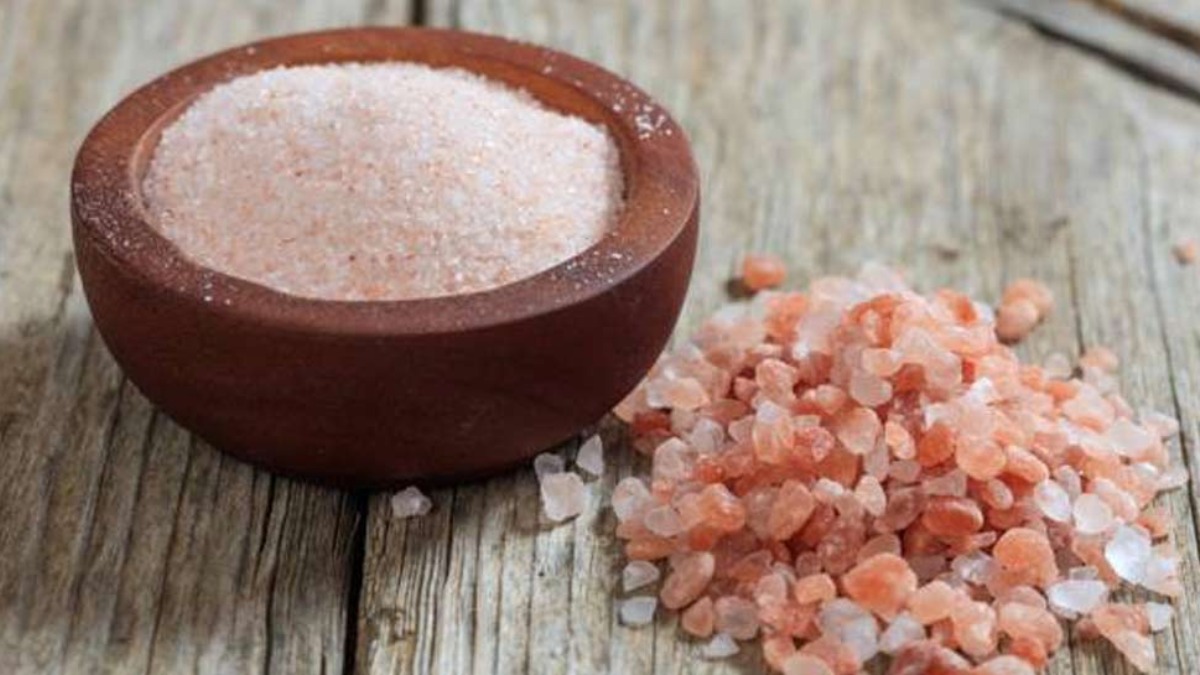 rock salt in glass bowl