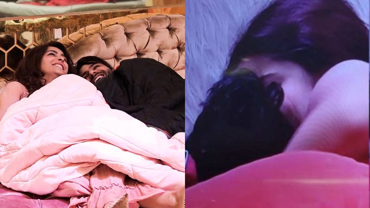 Bigg Boss 13 Vishal Aditya Singh Madhurima Tuli Kiss Each Other Under Blanket Watch Video Tv News India Tv