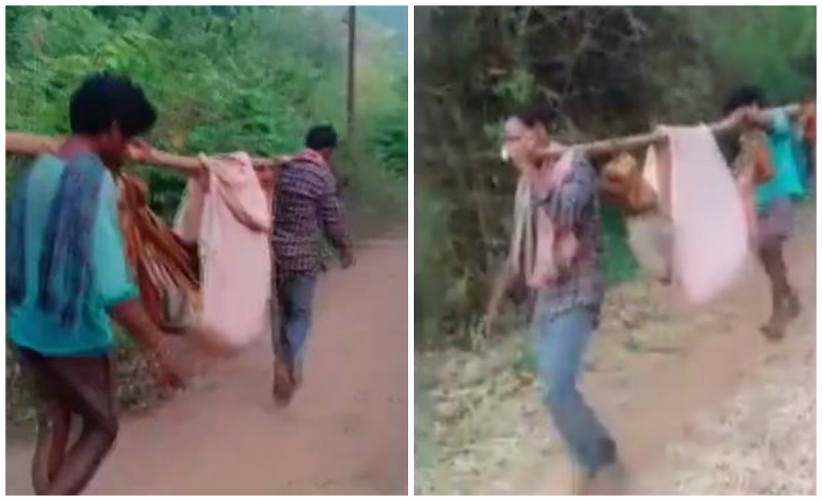 Video: Andhra Villagers Carry Ailing Man On Makeshift Stretcher For 12 