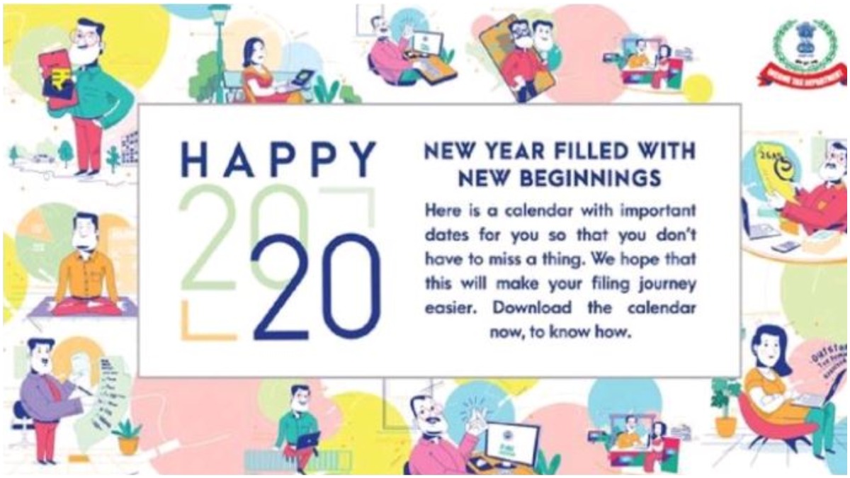 wpi calendar 2021 22 Income Tax Department Releases 2020 Calendar That Mentions Tax Paying Deadlines Business News India Tv wpi calendar 2021 22