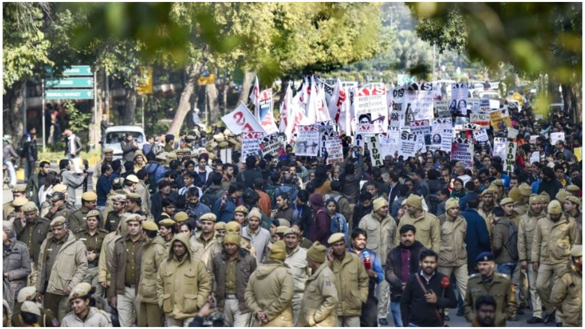 'Free Kashmir' poster flashed during Mysore University protest, sedition case filed