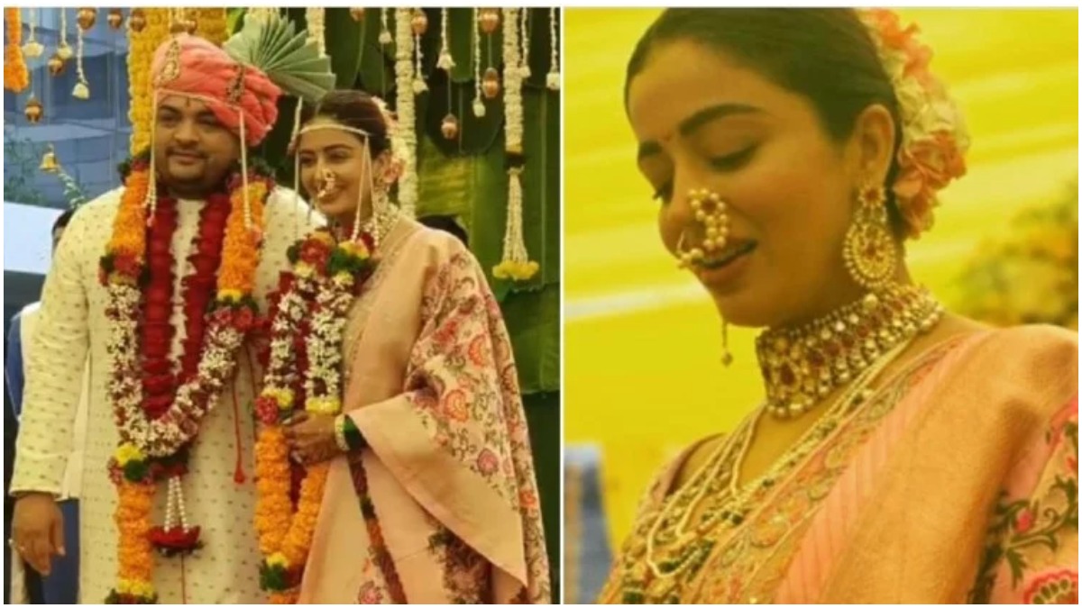 TV actress Nehha Pendse is a happy bride as she ties knot with Shardul ...